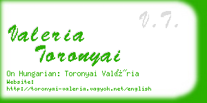 valeria toronyai business card